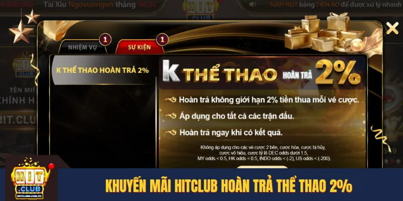 Ưu đãi hoàn trả siêu hời khi cược thua