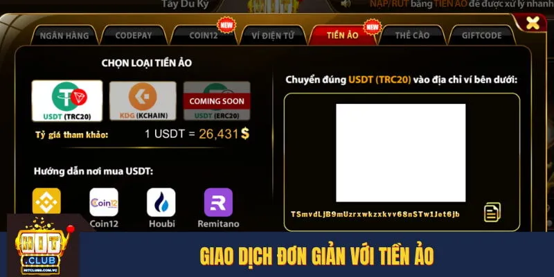 Giao dịch đơn giản với tiền ảo